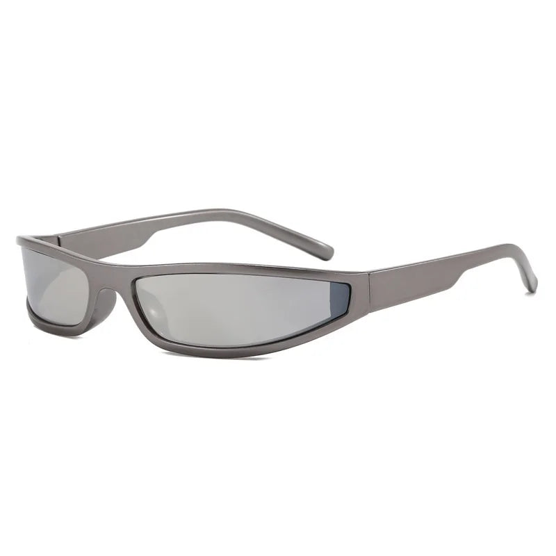 Y2K Narrow Rectangle Wrap Around Sunglasses
