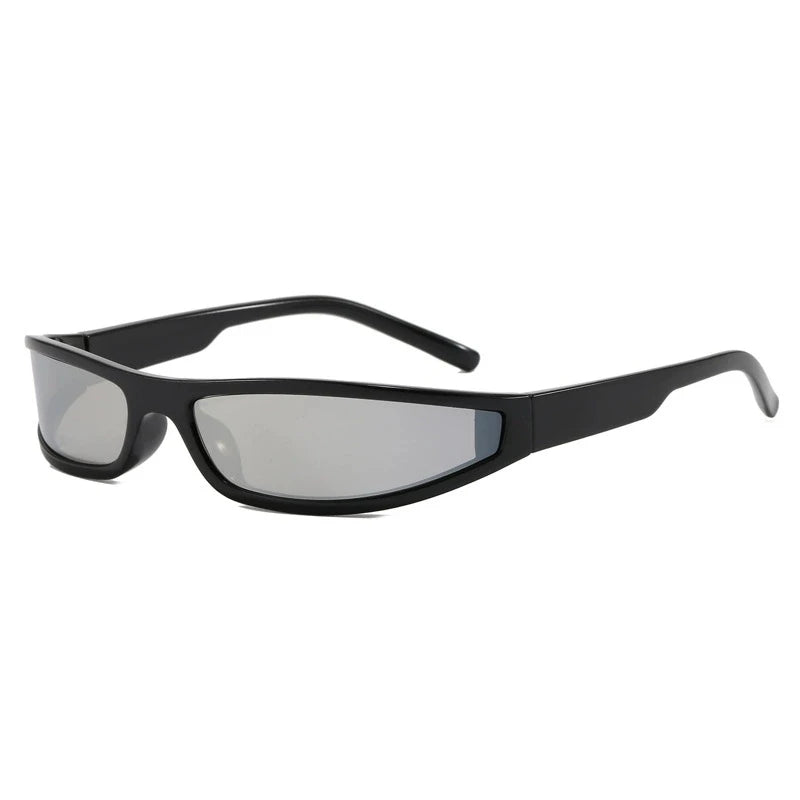 Y2K Narrow Rectangle Wrap Around Sunglasses